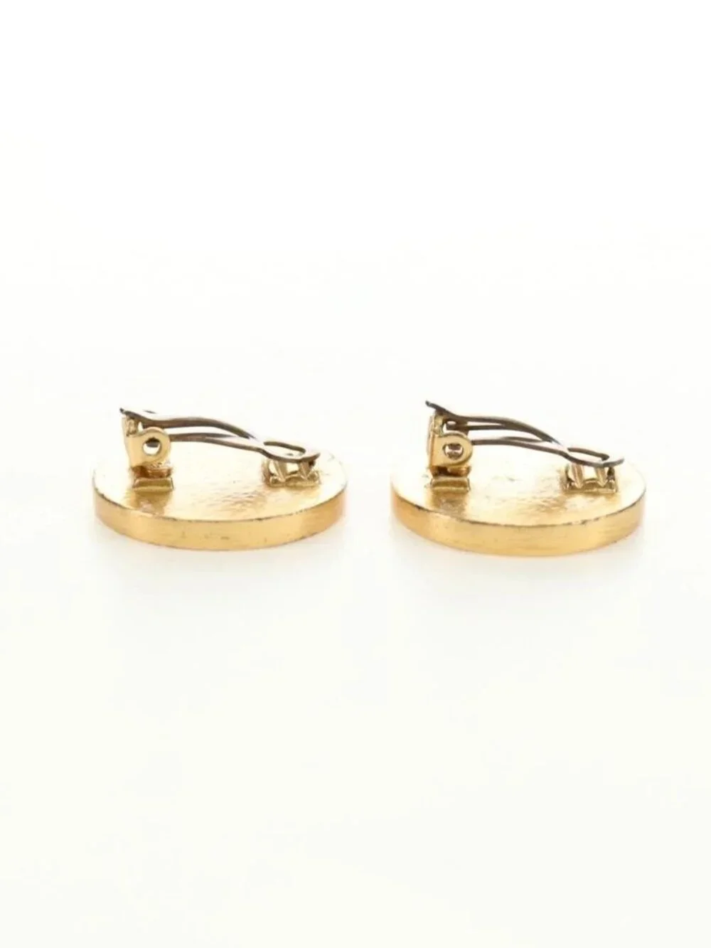 CHANEL Earring metal Gold Tone CC Auth 180939M